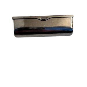 Vintage Silver Lipstick Case w/Mirror Inside Velvet Lined 3.5"x1"